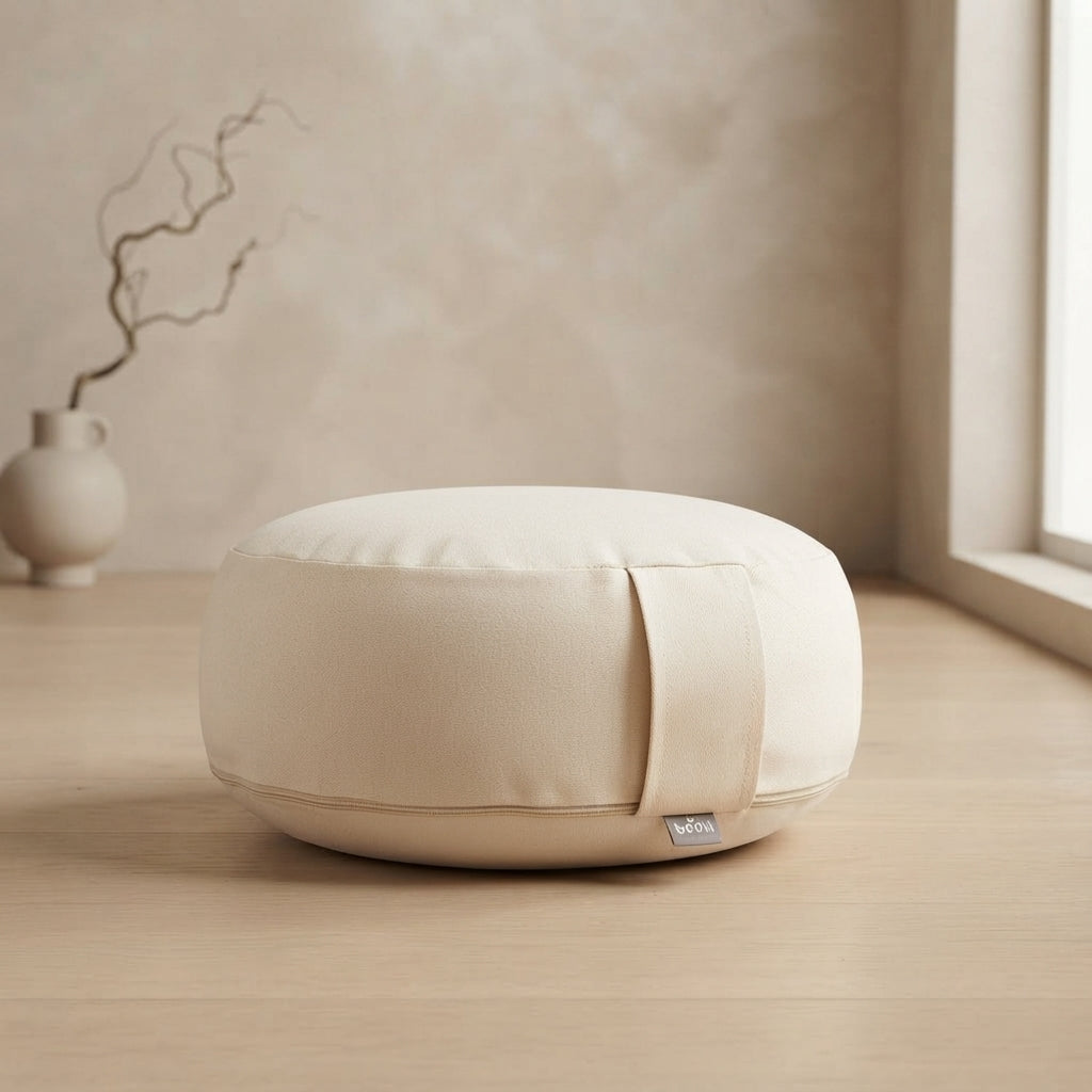 Coussin de Méditation Rond en Coton Bio | écru