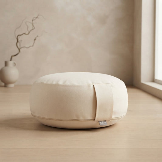 Coussin de Méditation Rond en Coton Bio | écru