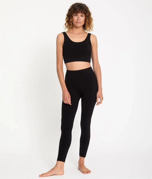 Legging de Yoga Noir – Yoga Searcher | Taille Haute Côtelée