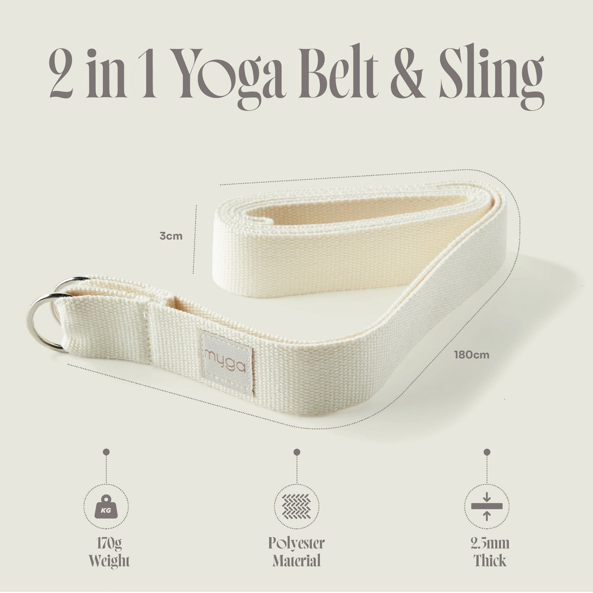 Sangle de Yoga Myga 2-en-1 | Écru