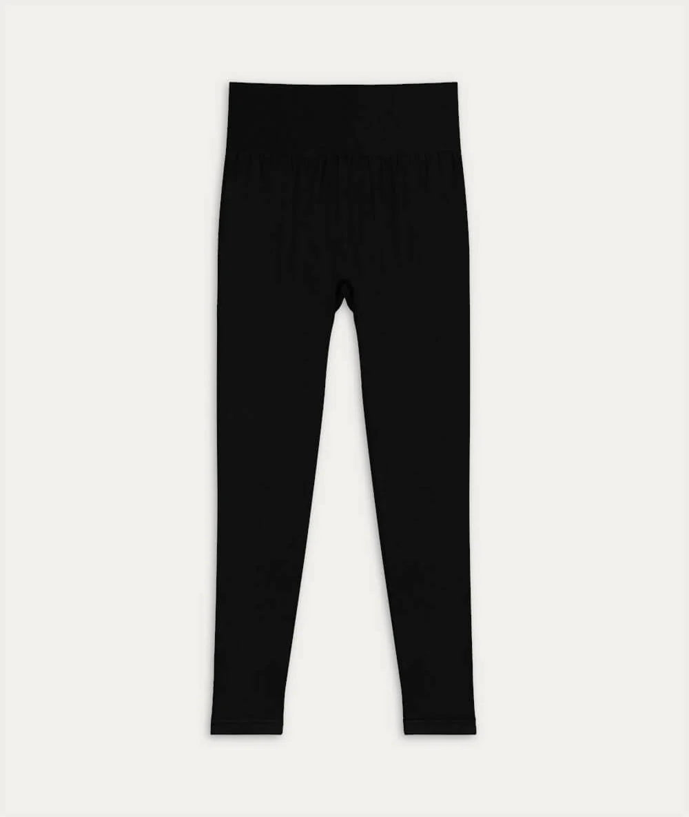 Legging de Yoga Noir – Yoga Searcher | Taille Haute Côtelée
